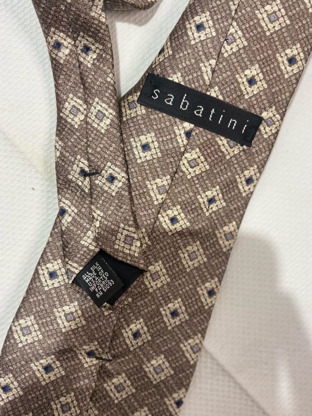 Men's Brown Geometric Silk Tie
